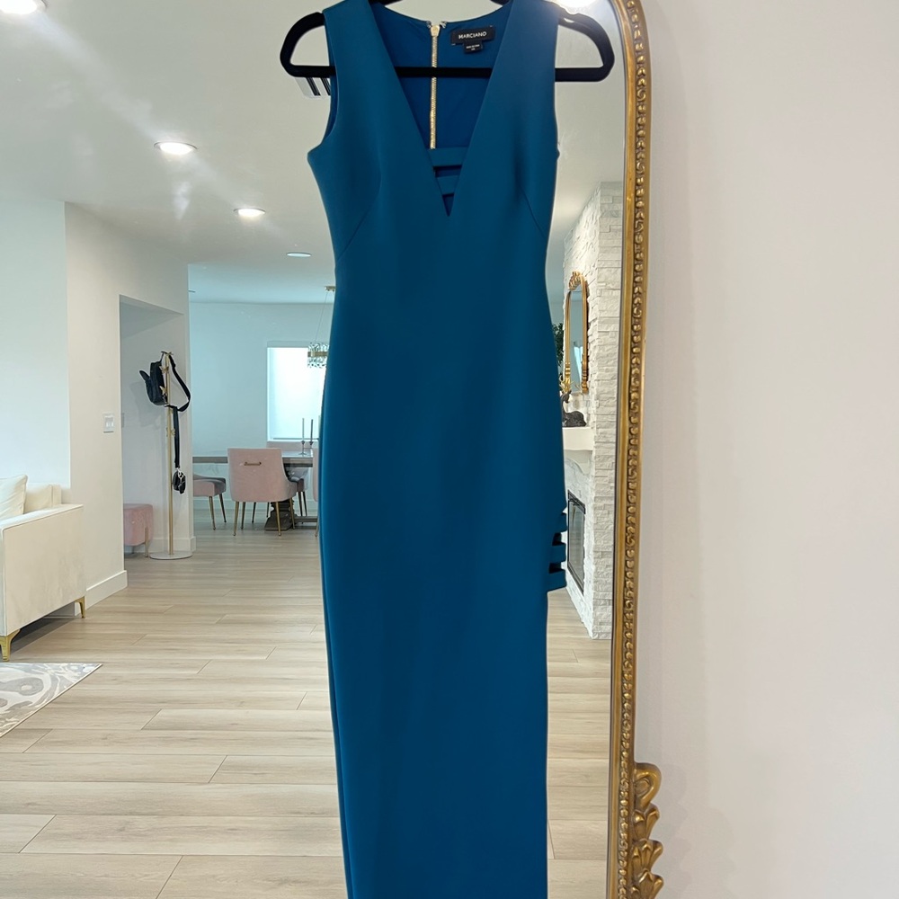 Marciano Elegant Blue Teal Sleeveless Dress - NEW